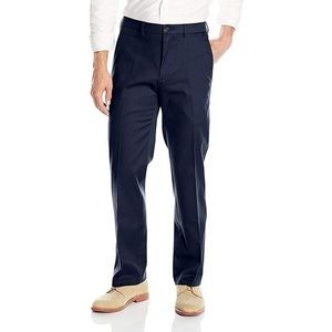 Haggar Men's Premium No Iron Khaki Straight Fit Flex Waistband Flat Front Pant